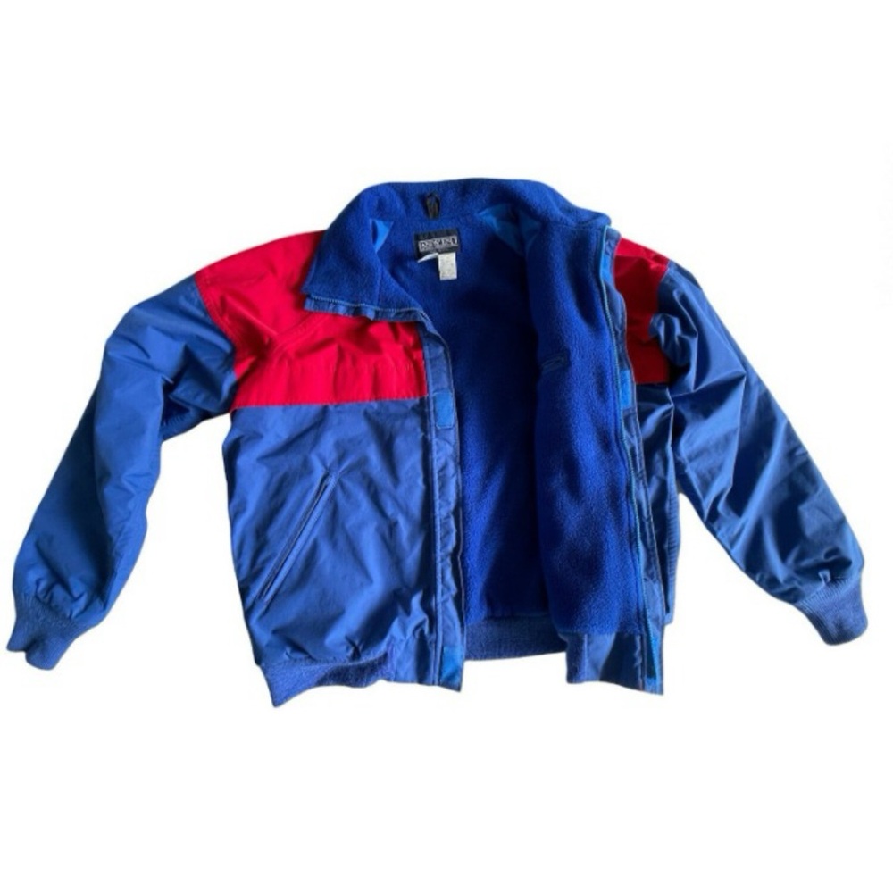 VTG Lands End GORE-TEX Jacket Men's Size Large L Blue Red Blanket Lined USA